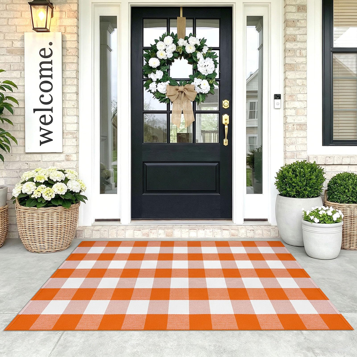 KOZYFLY Buffalo Plaid Area Rugs 27.5x43 in Black and White Checkered Rug
