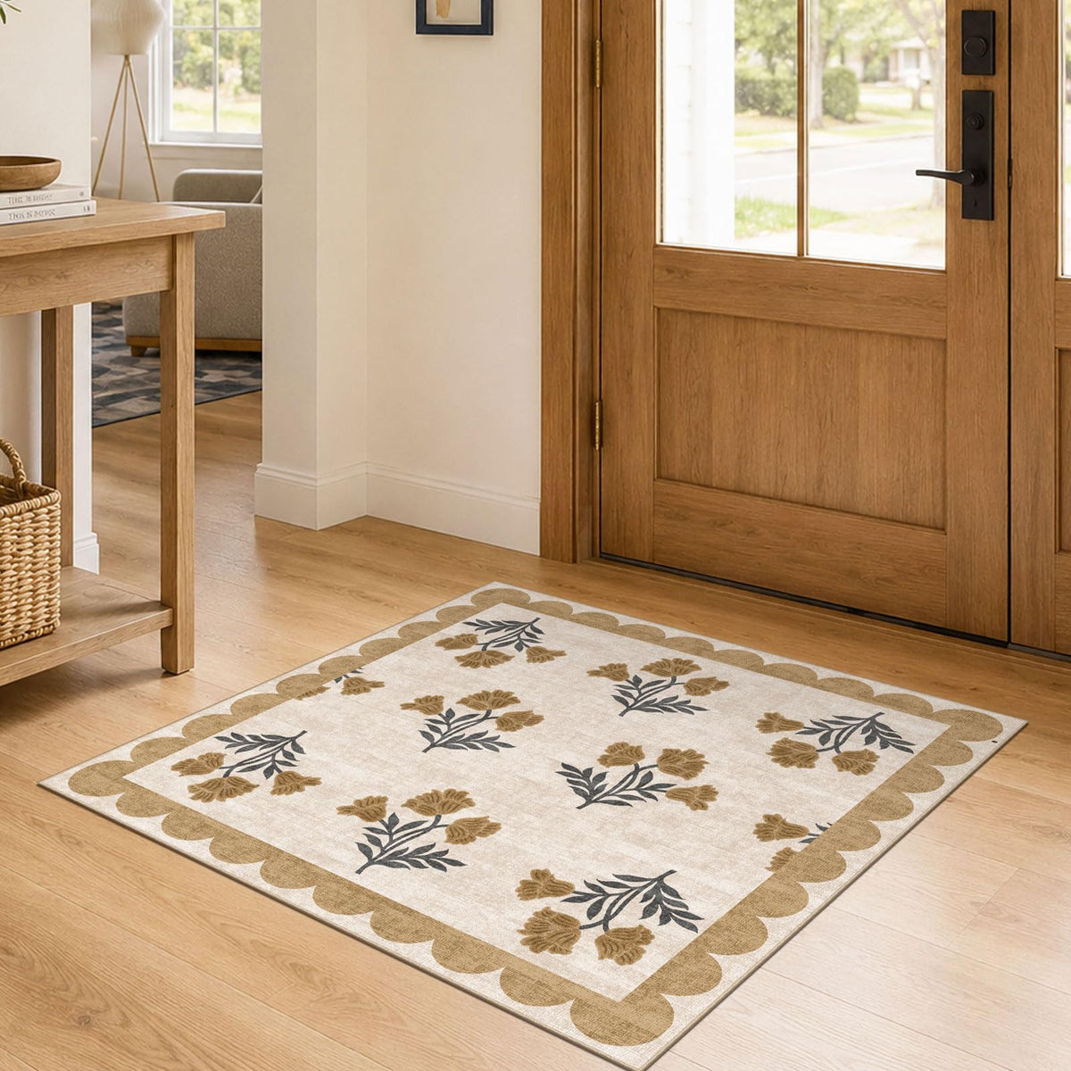 Floral Outdoor Rugs, 28"x43" Front Door Mat Indoor Outside Entrance