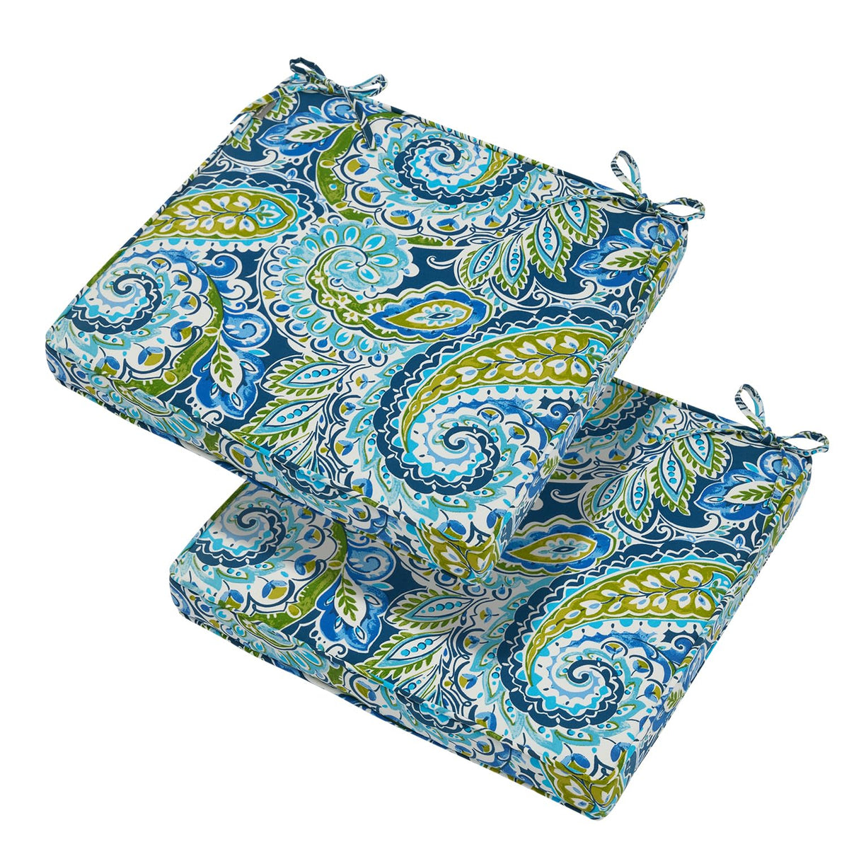 Magpie Fabrics Indoor Outdoor Waterproof Square Chair Cushion, 18" x 18" x 2.5", 2 Pack, Water Resistant Seat Cushions, for Patio Garden Office, Phoenix Red Orange