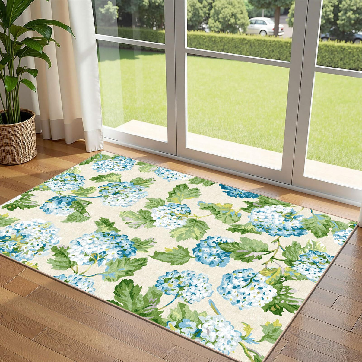 Floral Outdoor Rugs, 28"x43" Front Door Mat Indoor Outside Entrance