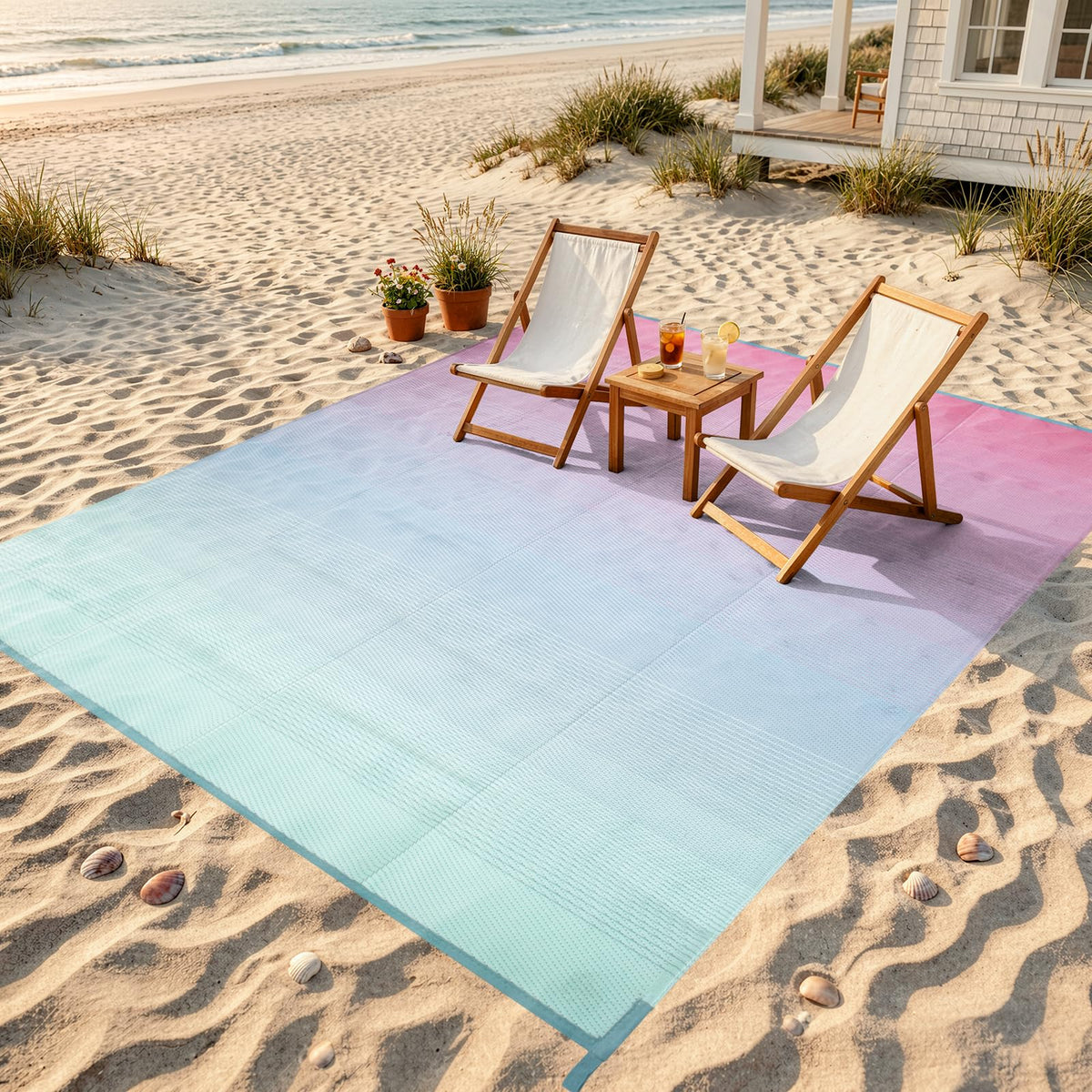 Lahome Extra Large Outdoor Rug 8x10 Patio Waterproof,Reversible Camping Rug