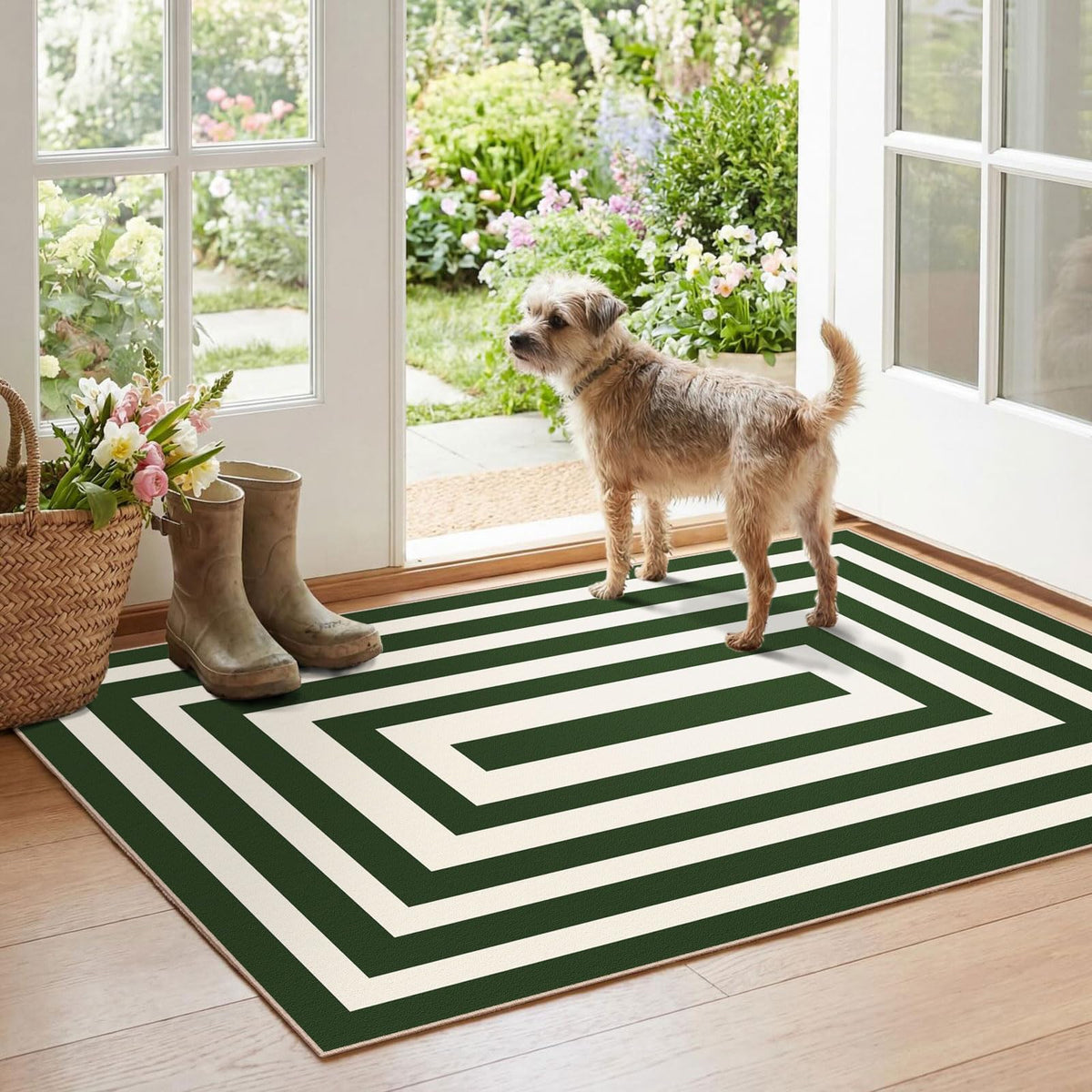 Floral Outdoor Rugs, 28"x43" Front Door Mat Indoor Outside Entrance