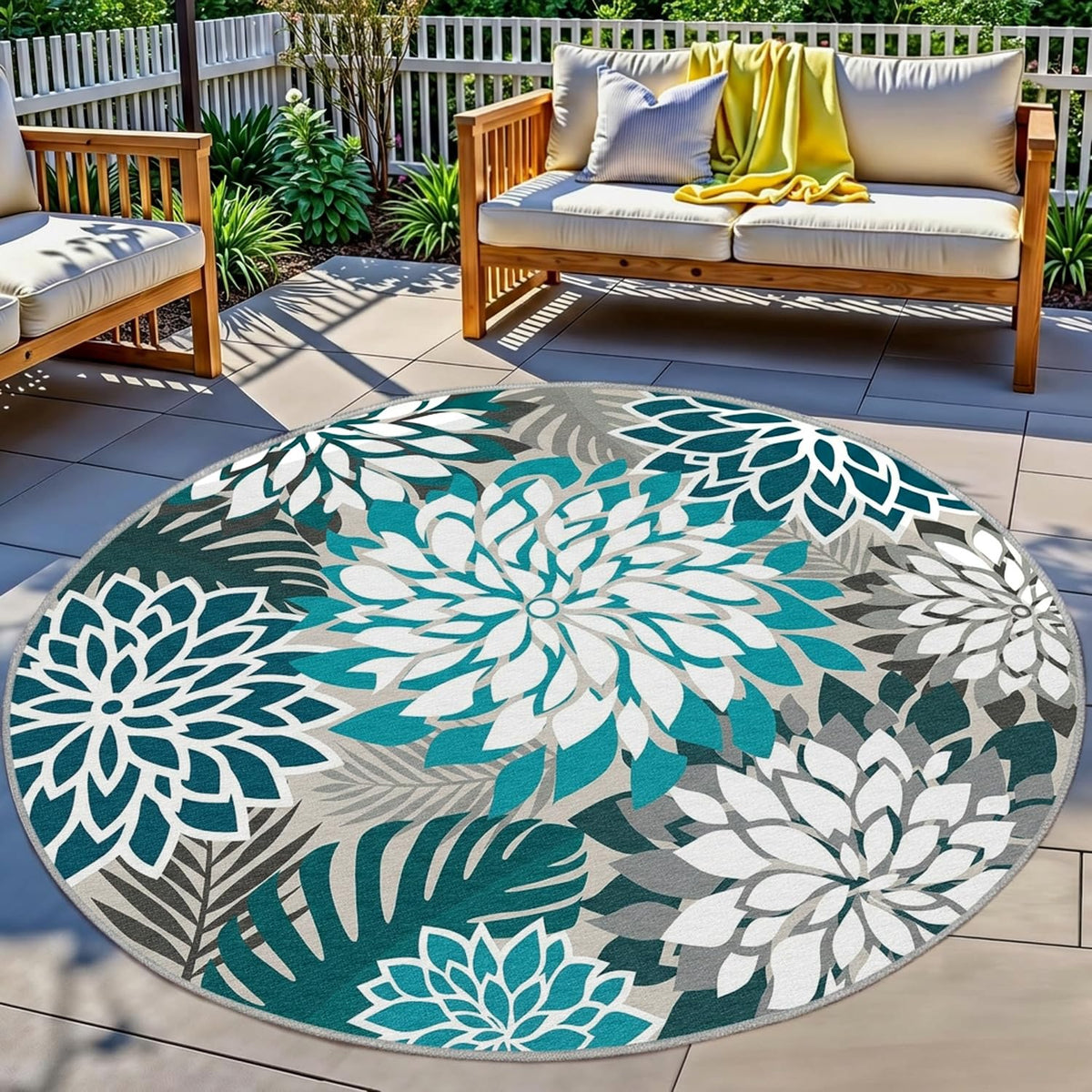 Arenarug Outdoor Rug Waterproof, Washable Patio Rug for Deck, 5x8, Colorful