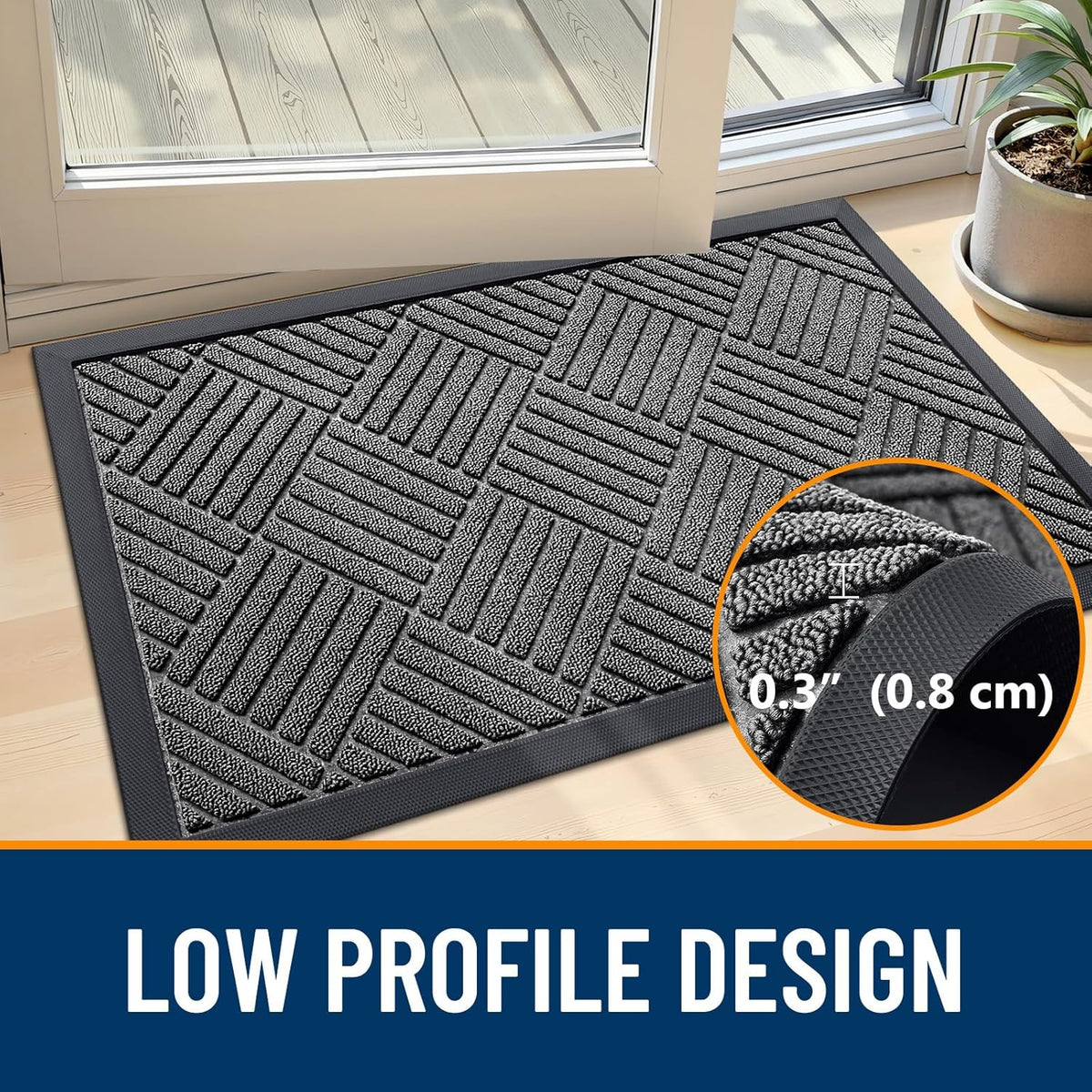 OLANLY Front Door Mat Outside Entrance, Waterproof Heavy-Duty Doormat