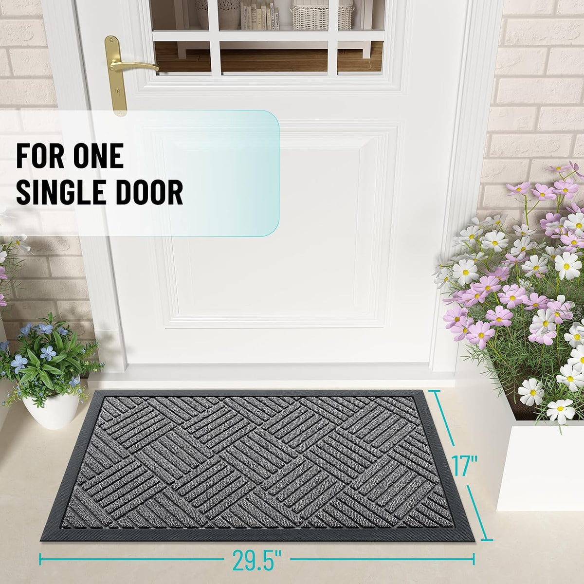 OLANLY Front Door Mat Outside Entrance, Waterproof Heavy-Duty Doormat