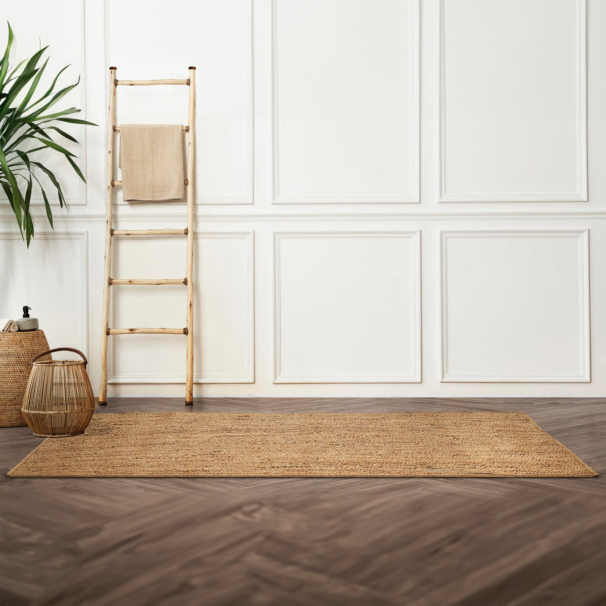 Hausattire Jute Braided Woven Kitchen Rug 2x3 Feet - Natural