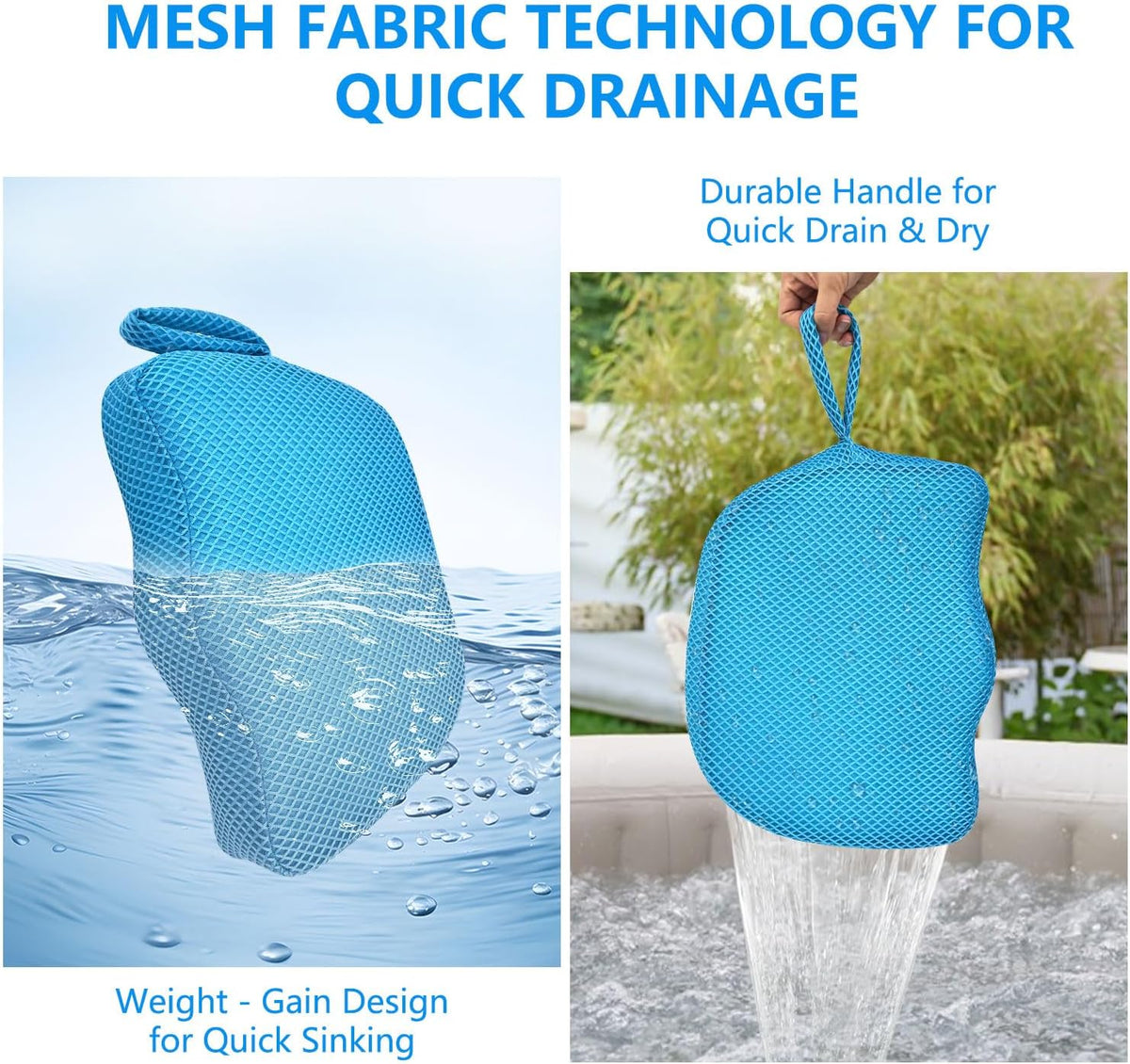 REEZEIVI 5in Thick Hot Tub Booster Seat,Weighted Non-Slip Washable Cushion