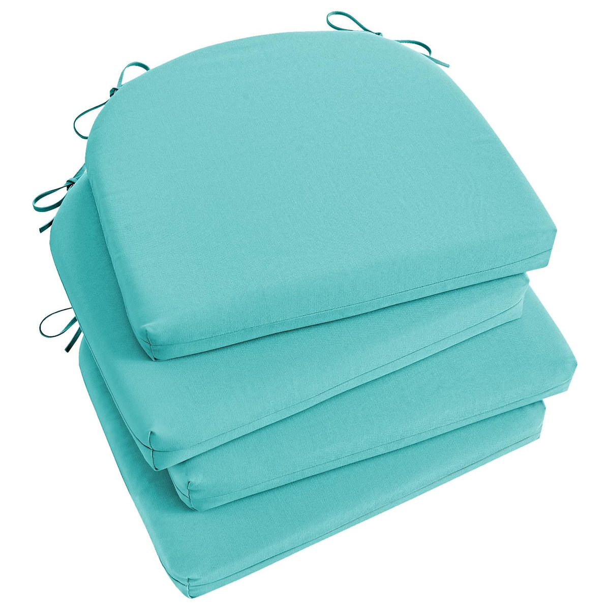 Basic Beyond Outdoor Chair Cushions Set of 4, Outdoor Cushions for Patio Furniture, Water Resistant Patio Chair Cushions with 2 Ties, 17x16x2, Black