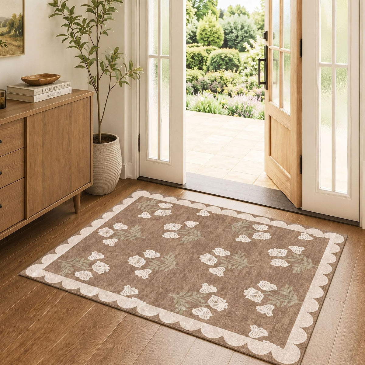 Floral Outdoor Rugs, 28"x43" Front Door Mat Indoor Outside Entrance