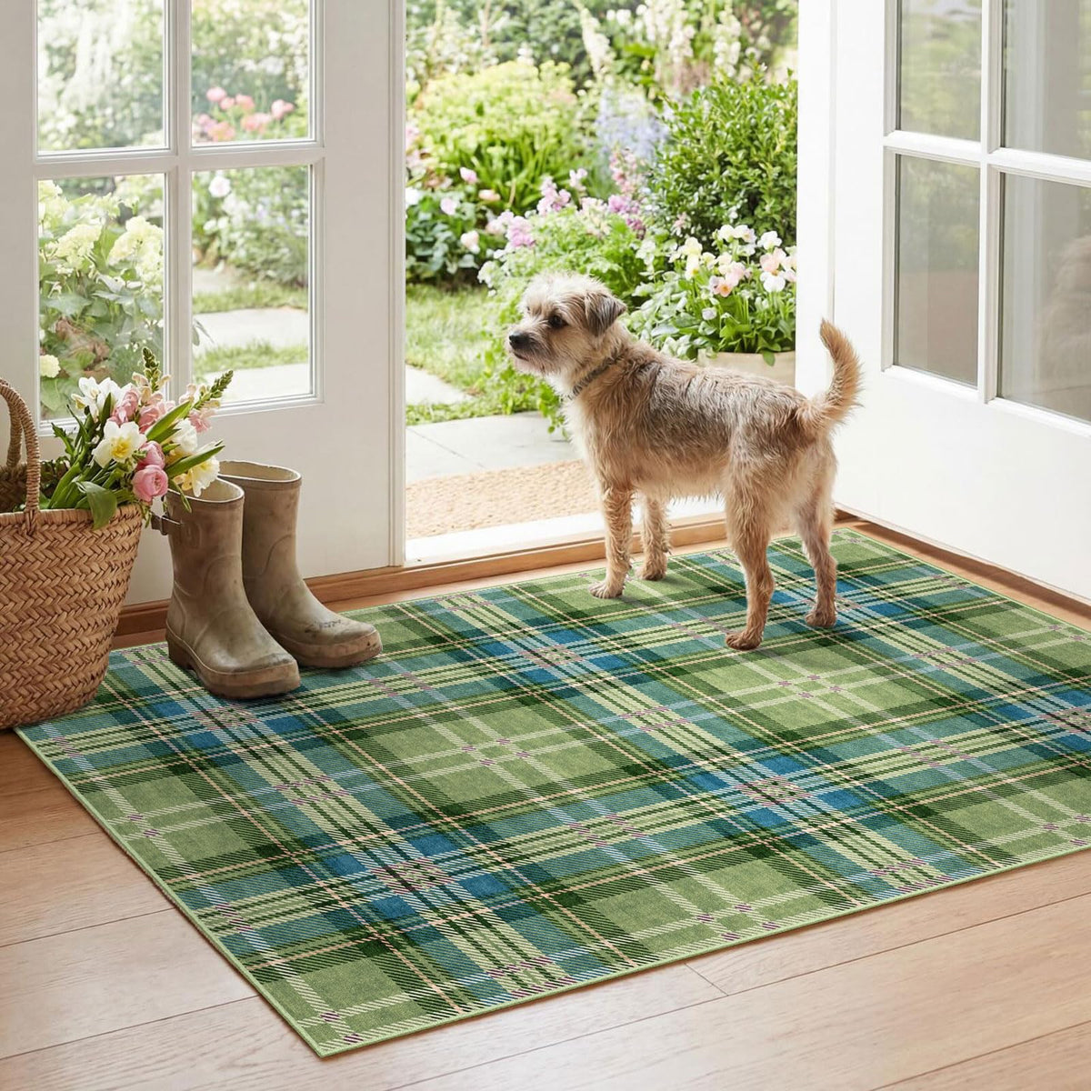 Floral Outdoor Rugs, 28"x43" Front Door Mat Indoor Outside Entrance