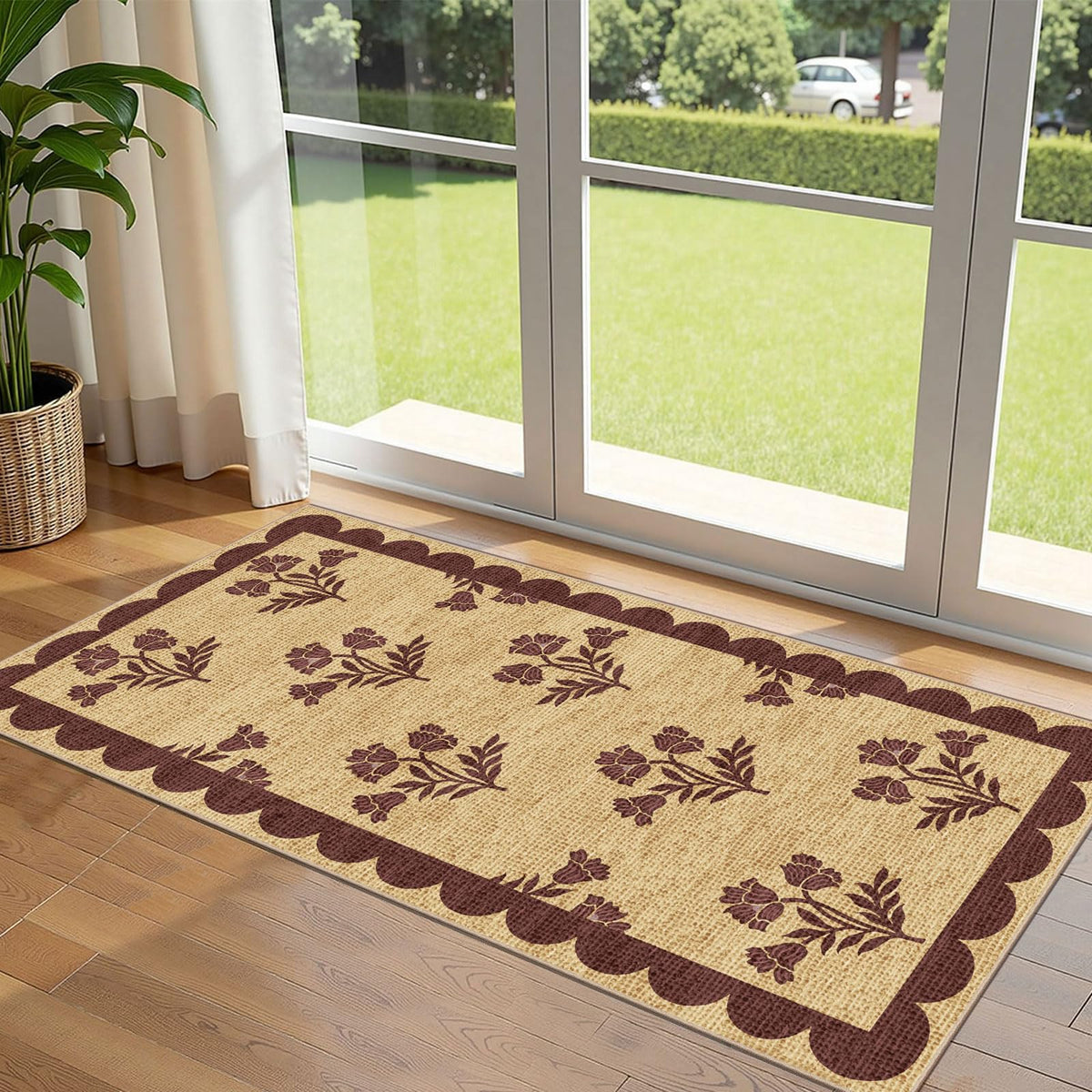 Floral Outdoor Rugs, 28"x43" Front Door Mat Indoor Outside Entrance