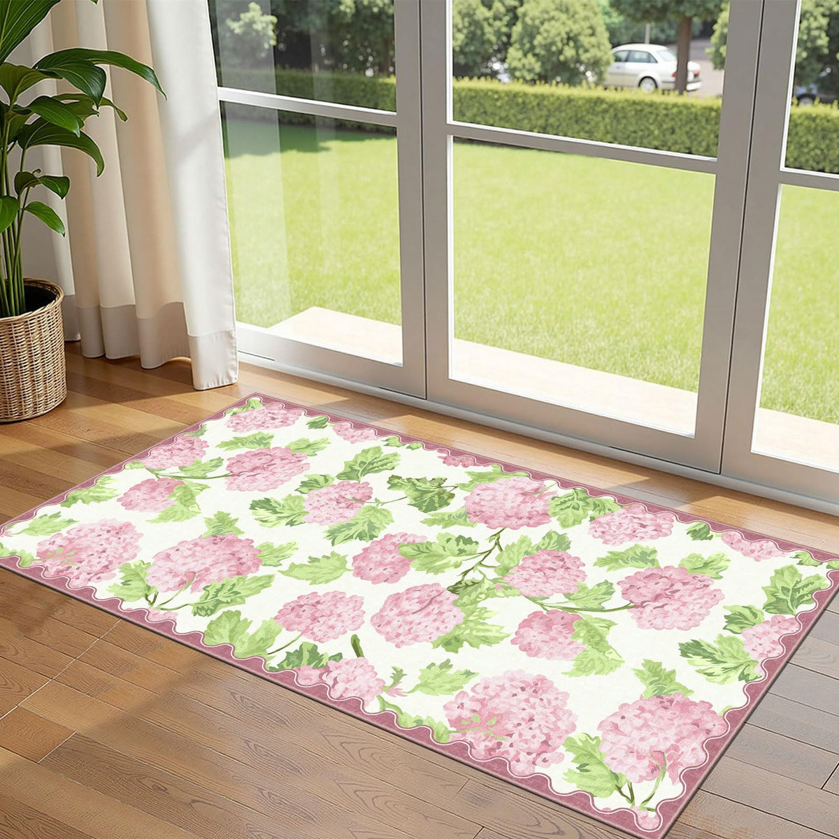 Floral Outdoor Rugs, 28"x43" Front Door Mat Indoor Outside Entrance