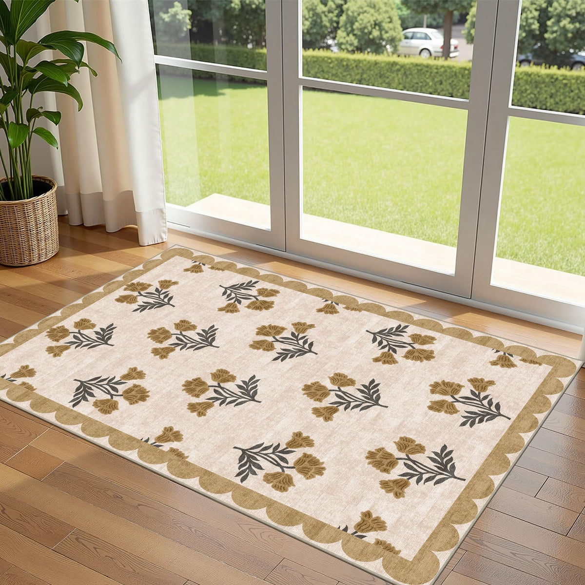 Floral Outdoor Rugs, 28"x43" Front Door Mat Indoor Outside Entrance