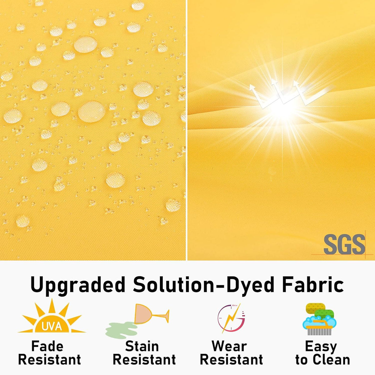 Topotdor Outdoor Chair Cushions Set of 2,17"x16"x2" Patio Chair Pads,Yellow