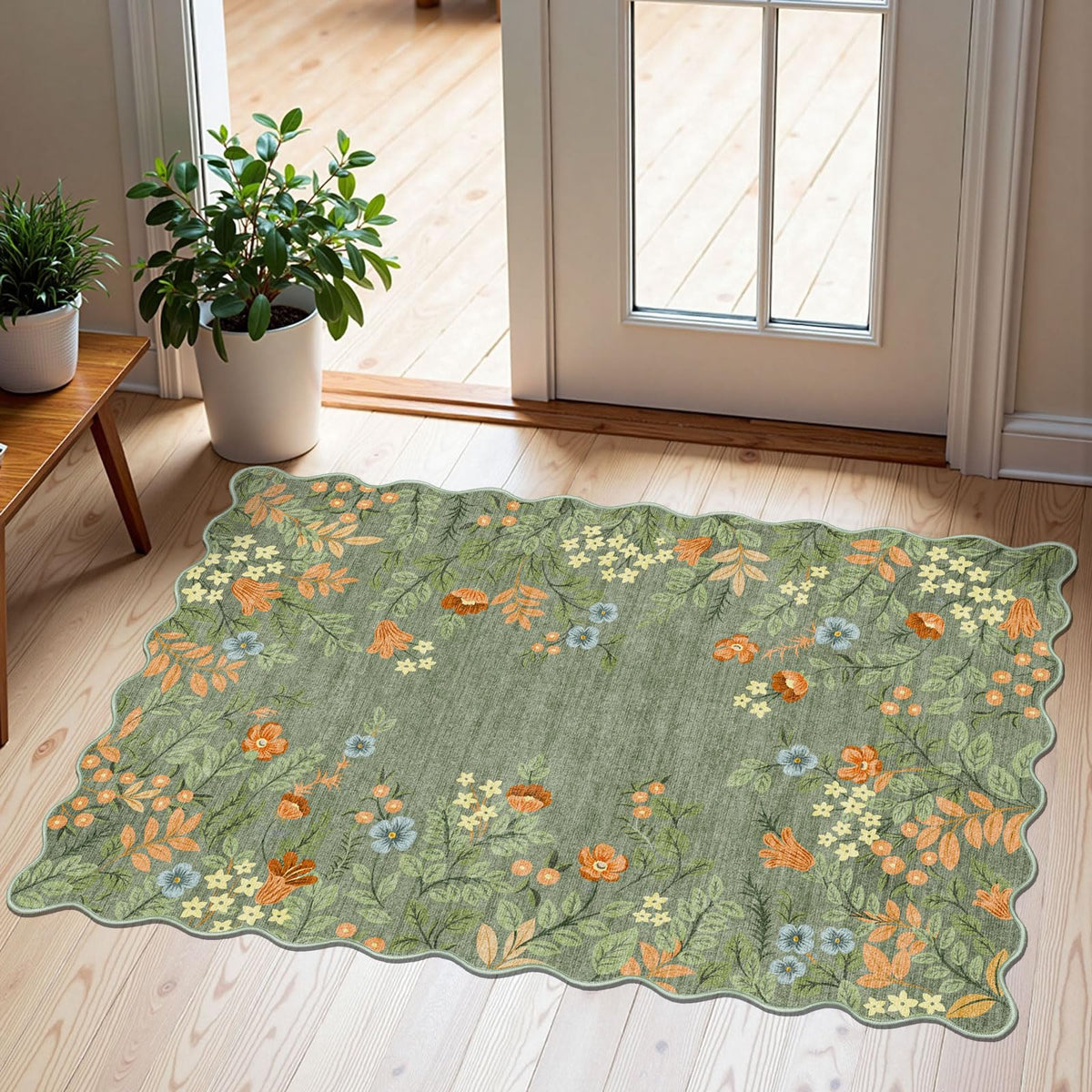 Floral Outdoor Rugs, 28"x43" Front Door Mat Indoor Outside Entrance