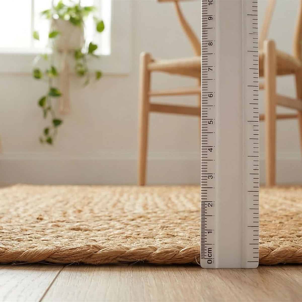 Hausattire Jute Braided Woven Kitchen Rug 2x3 Feet - Natural