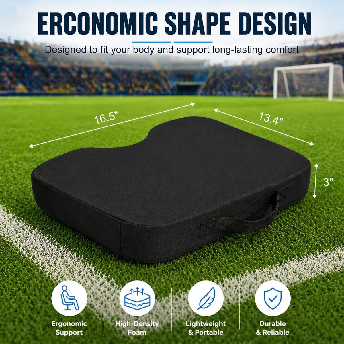 KOKABI Stadium Seat Cushions for Bleachers - Portable Bleacher Seats with Memory Foam, Made from Waterproof Oxford Fabric, Comfortable Bench Cushion for Sporting Events, Travel, Camping