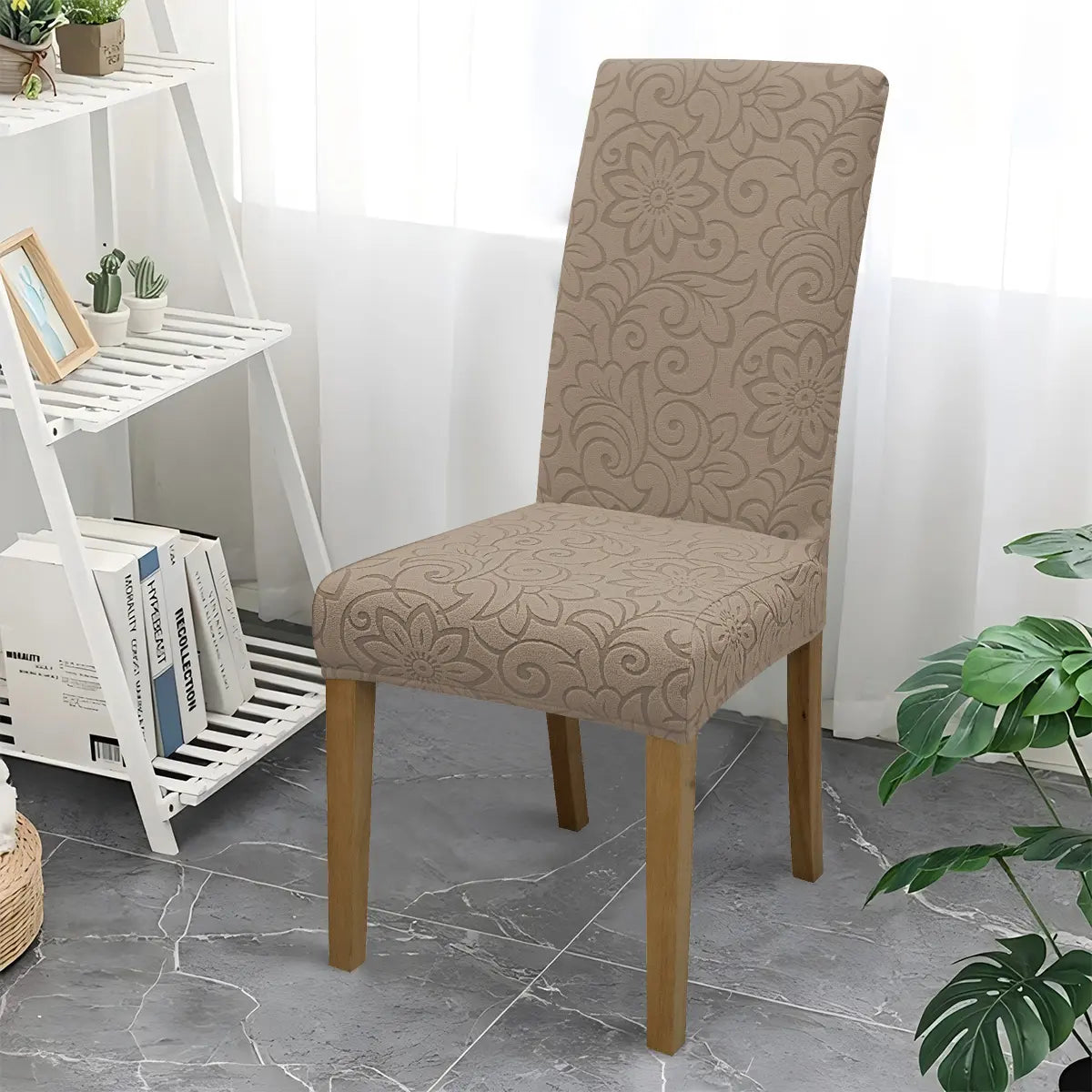 Chair Cover, 4/6 Counts Removable Washable Chair Slipcover, Dustproof Chair Protector for Home Living Room Hotel Dining Room