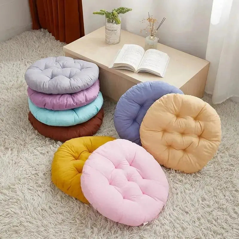 Thick Round Chair Cushion - Comfortable Washable Seat Pad for Office, Dining Room Use, Soft Reusable Everyday Seating Thick Cushion for Home & Tatami Floor