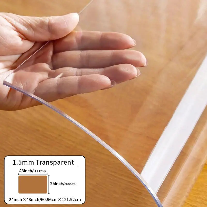 1.5mm Transparent PVC Dresser Protector – Shields Vanity from Cosmetic Residue, Oil & Moisture, Wipeable & Scratch-Resistant,sohochic