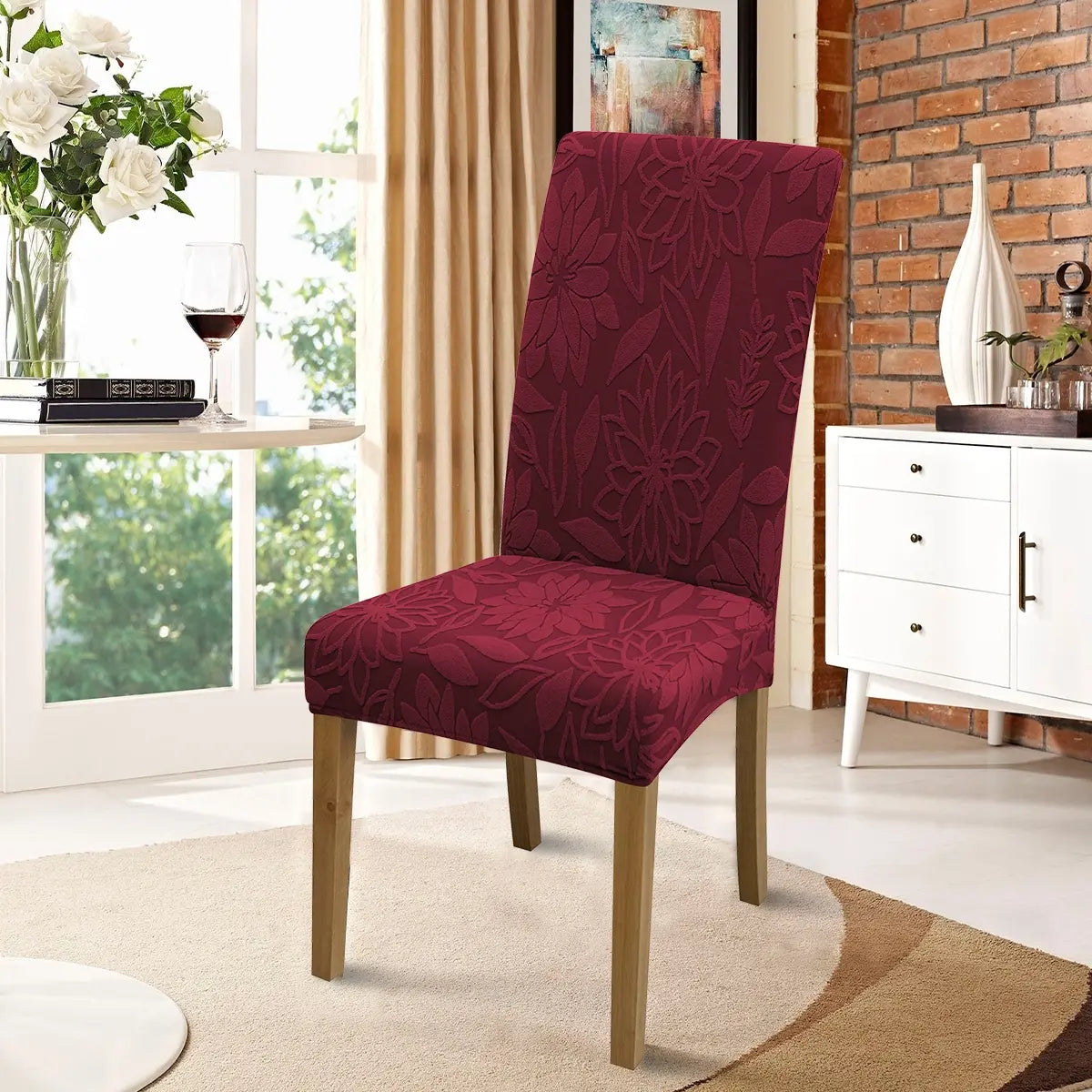 Chair Cover, 4/6 Counts Removable Washable Chair Slipcover, Dustproof Chair Protector for Home Living Room Hotel Dining Room
