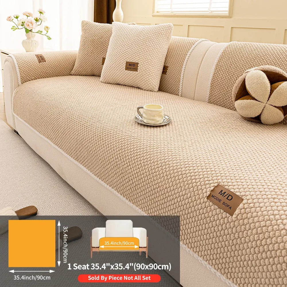 Non-Slip Soft Sofa Cushion, Durable Pet-Friendly Couch Protector, Reusable Couch Protector, Washable Dustproof Sofa Cover, Dustproof Sofa Slipcover, Universal Home Decor, Washable Couch Covers, Slipcover For Sofa