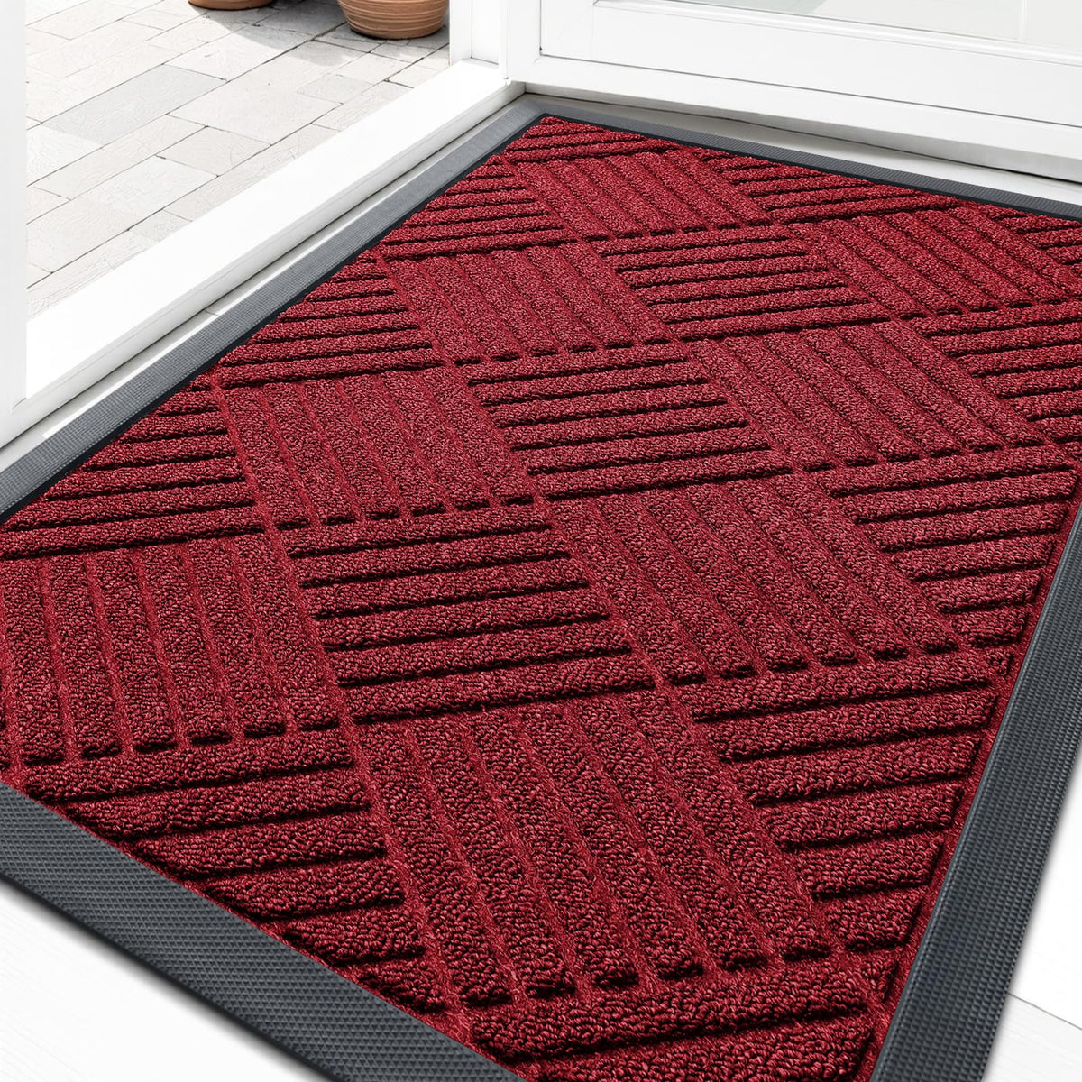 OLANLY Front Door Mat Outside Entrance, Waterproof Heavy-Duty Doormat