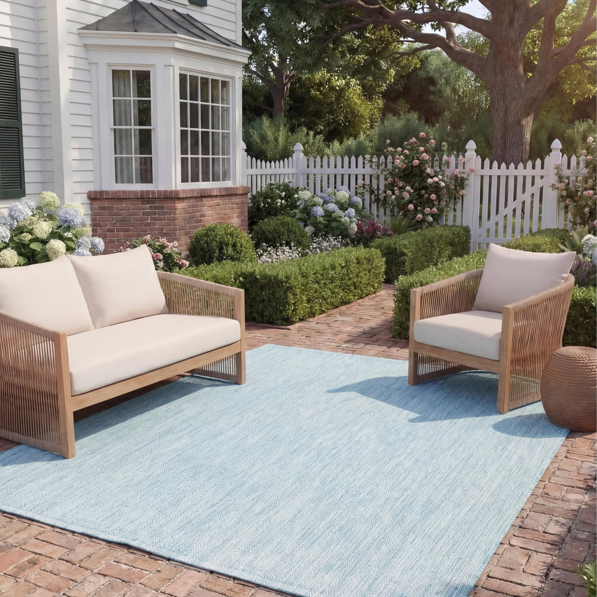 SAFAVIEH Courtyard Outdoor Area Rug 5'3"x7'7", Natural & Cream CY8022-03012