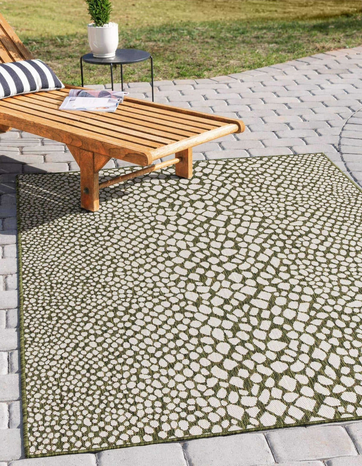 Unique Loom Outdoor Collection Area Rug - Cape Town (9' x 12' Rectangle, Blue/Ivory)