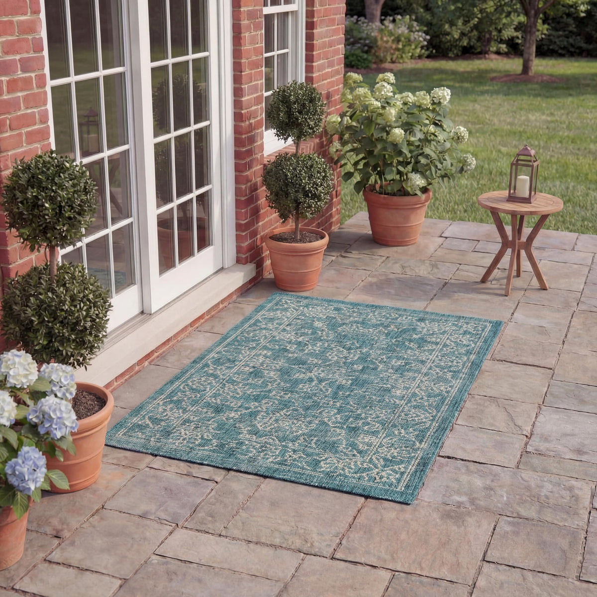 SAFAVIEH Courtyard Collection 8' x 10' Turquoise CY8680 Indoor/ Outside Waterproof Easy cleansingPatio Backyard Mudroom Area Mat