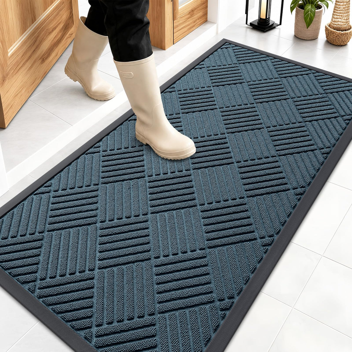 OLANLY Front Door Mat Outside Entrance, Waterproof Heavy-Duty Doormat