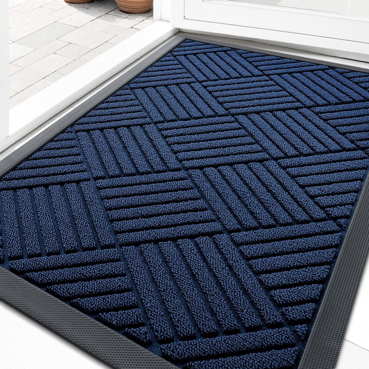 OLANLY Front Door Mat Outside Entrance, Waterproof Heavy-Duty Doormat