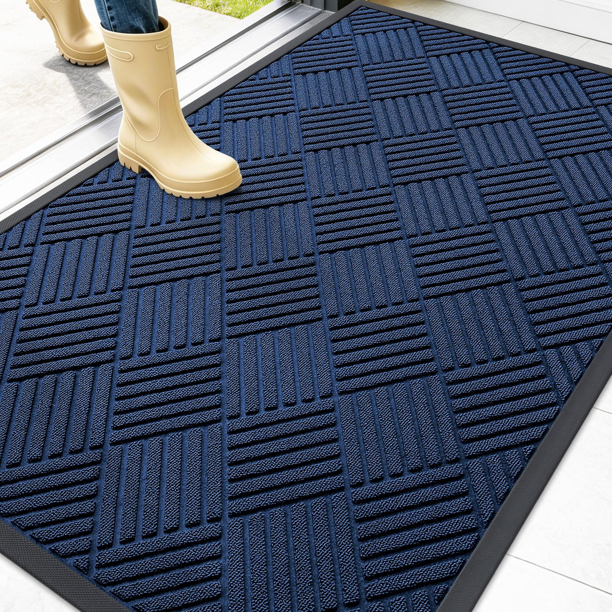OLANLY Front Door Mat Outside Entrance, Waterproof Heavy-Duty Doormat