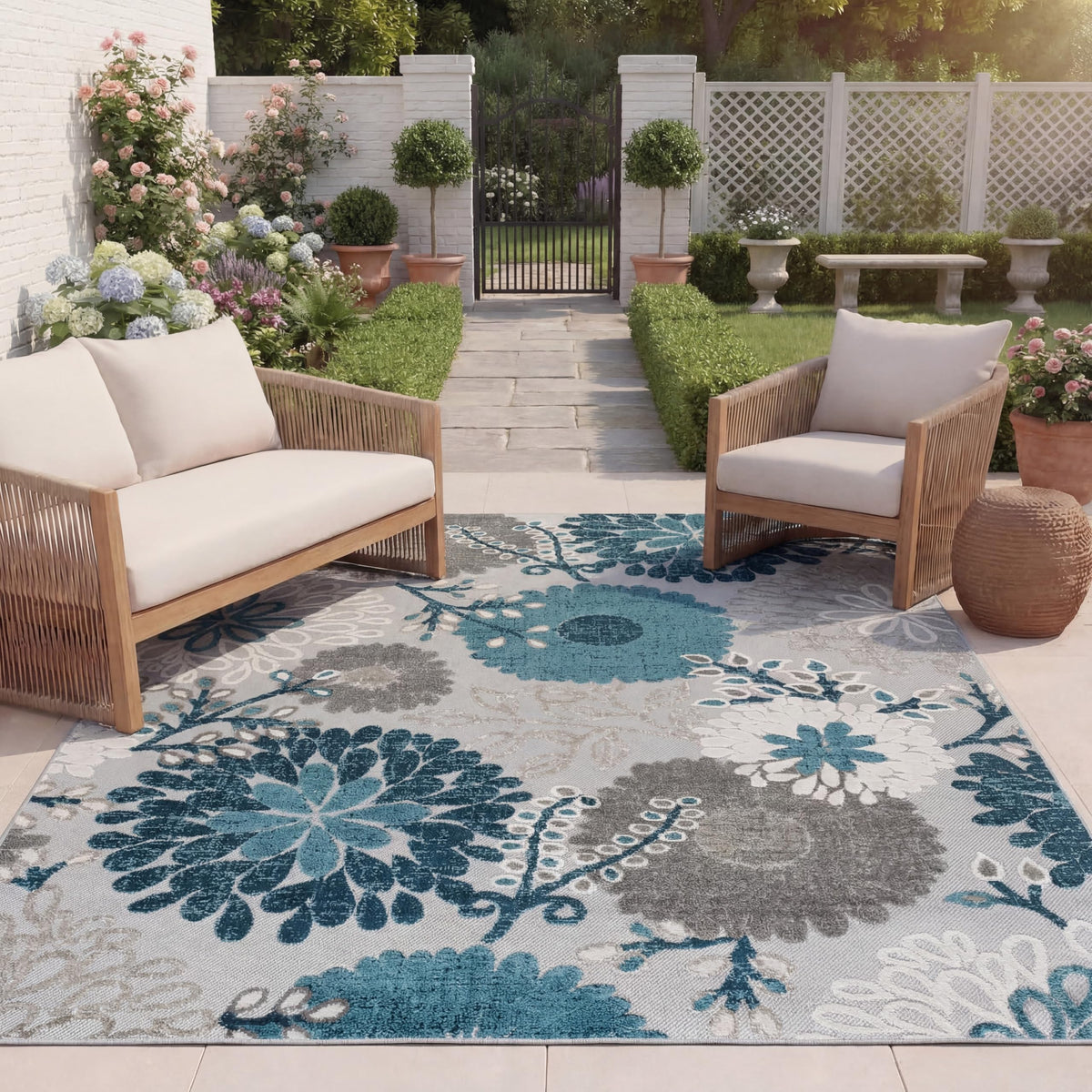 SAFAVIEH Cabana Outdoor Area Rug 8'x10', Modern Cream & Red CBN832A
