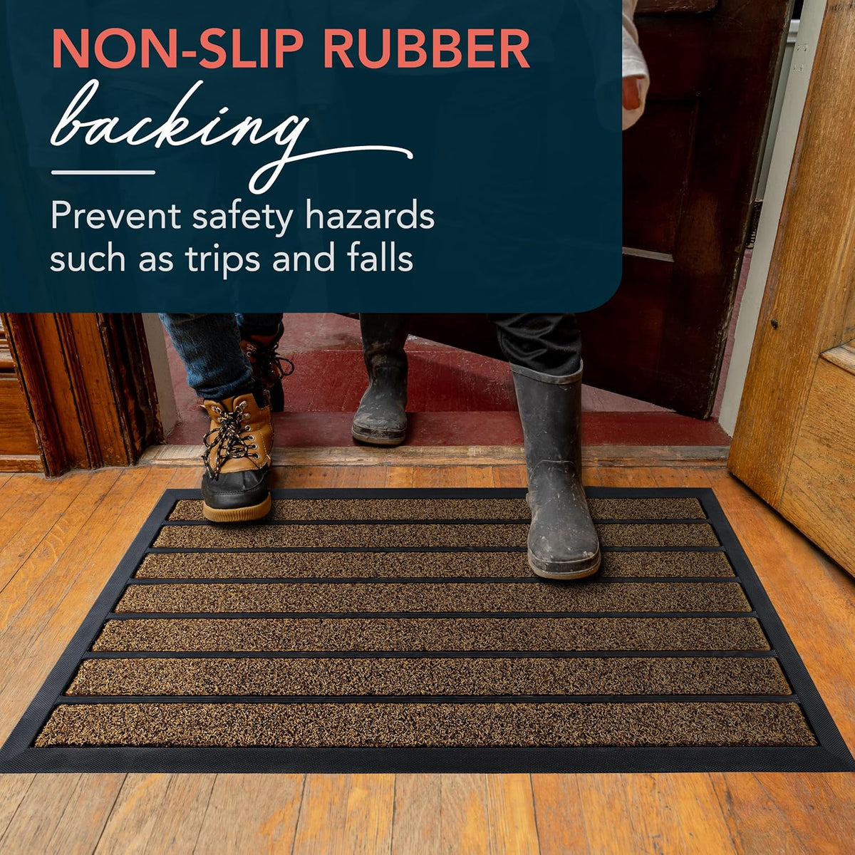 ubdyo Extra Durable Door Mat Outside Entrance (30" x 17", Bright Brown)