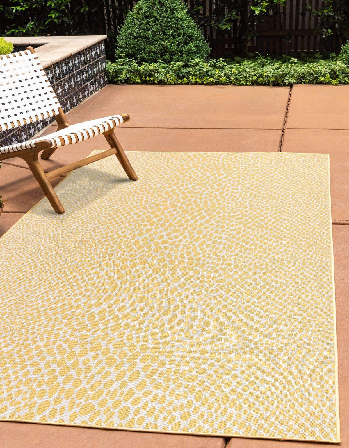 Unique Loom Outdoor Collection Area Rug - Cape Town (9' x 12' Rectangle, Blue/Ivory)