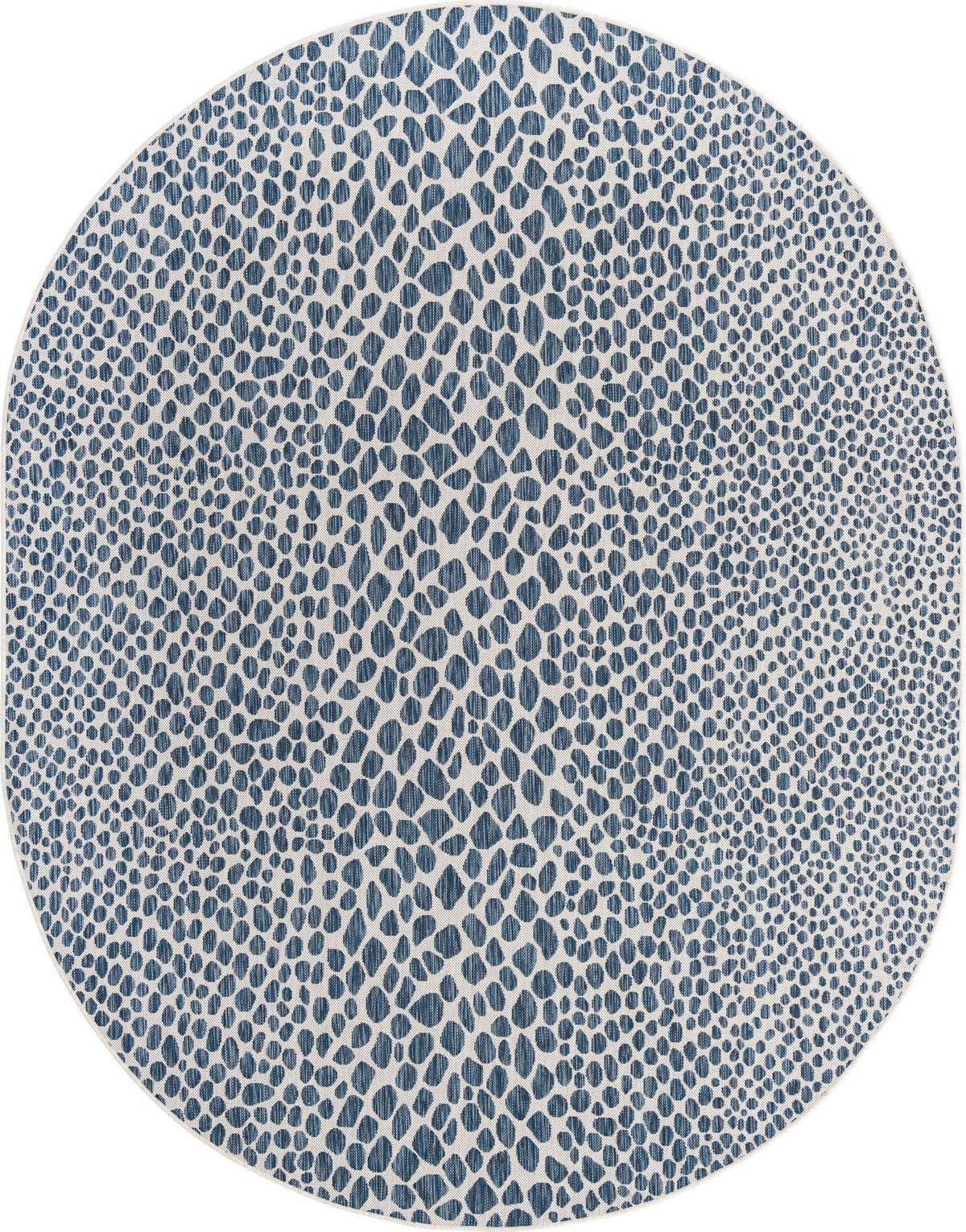Unique Loom Outdoor Collection Area Rug - Cape Town (9' x 12' Rectangle, Blue/Ivory)