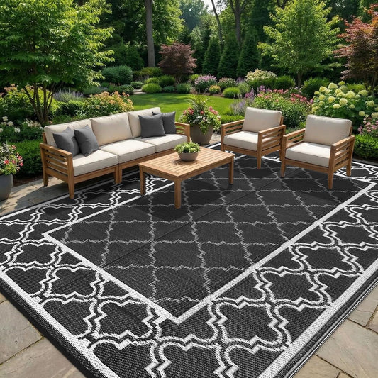 Garvee Reversible Outdoor Rug 6x9, Waterproof Outdoor Plastic Rug, Porch