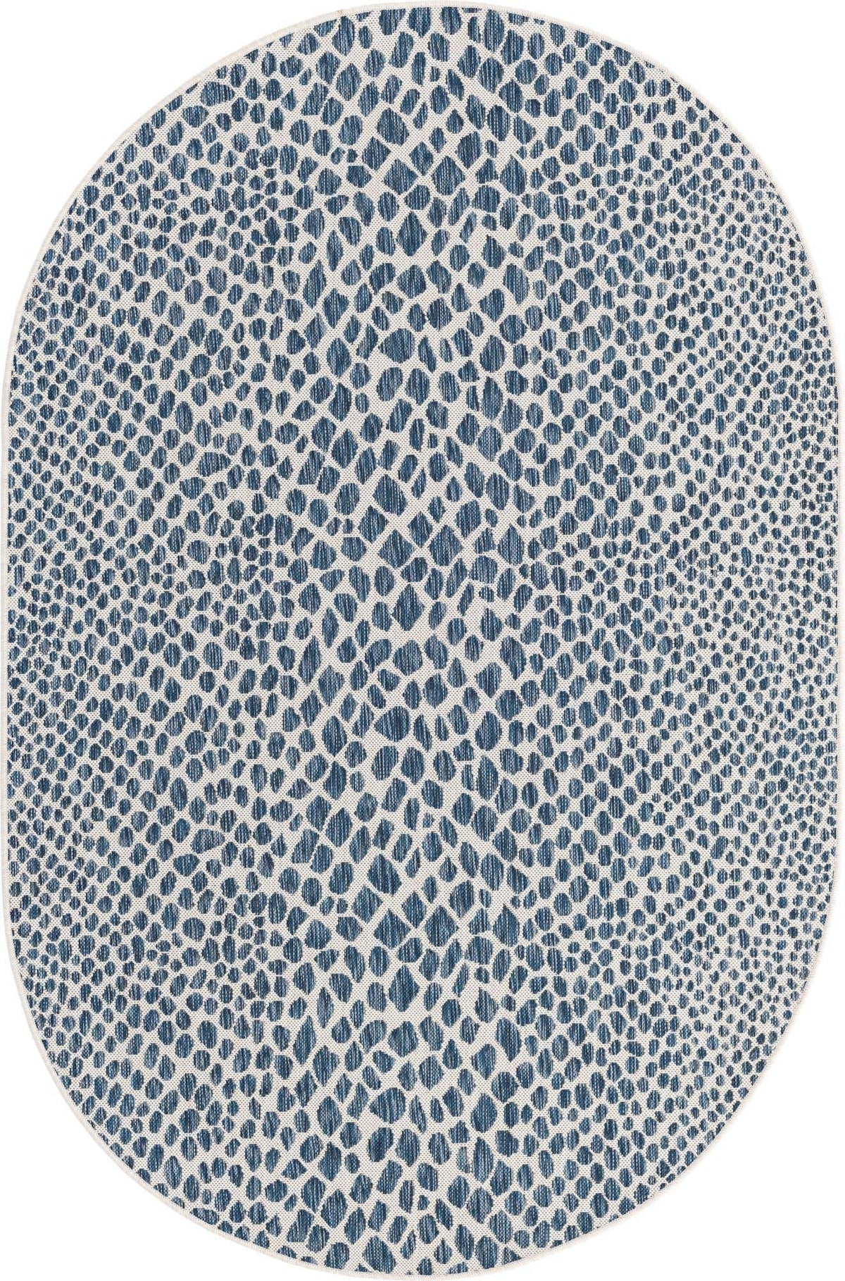Unique Loom Outdoor Collection Area Rug - Cape Town (9' x 12' Rectangle, Blue/Ivory)