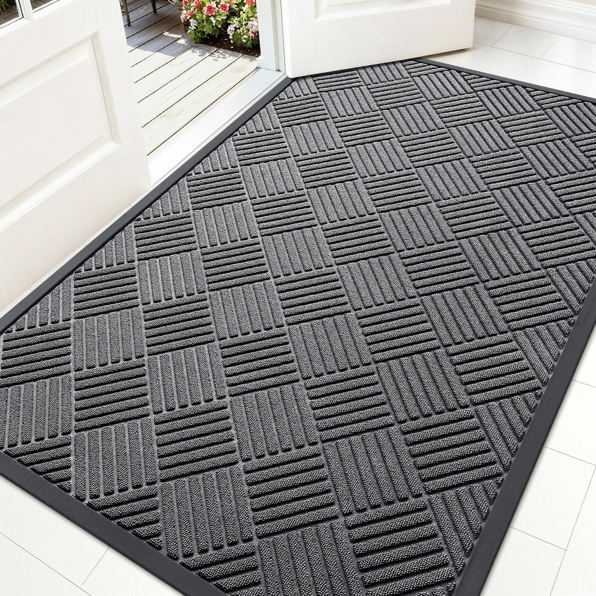 OLANLY Front Door Mat Outside Entrance, Waterproof Heavy-Duty Doormat