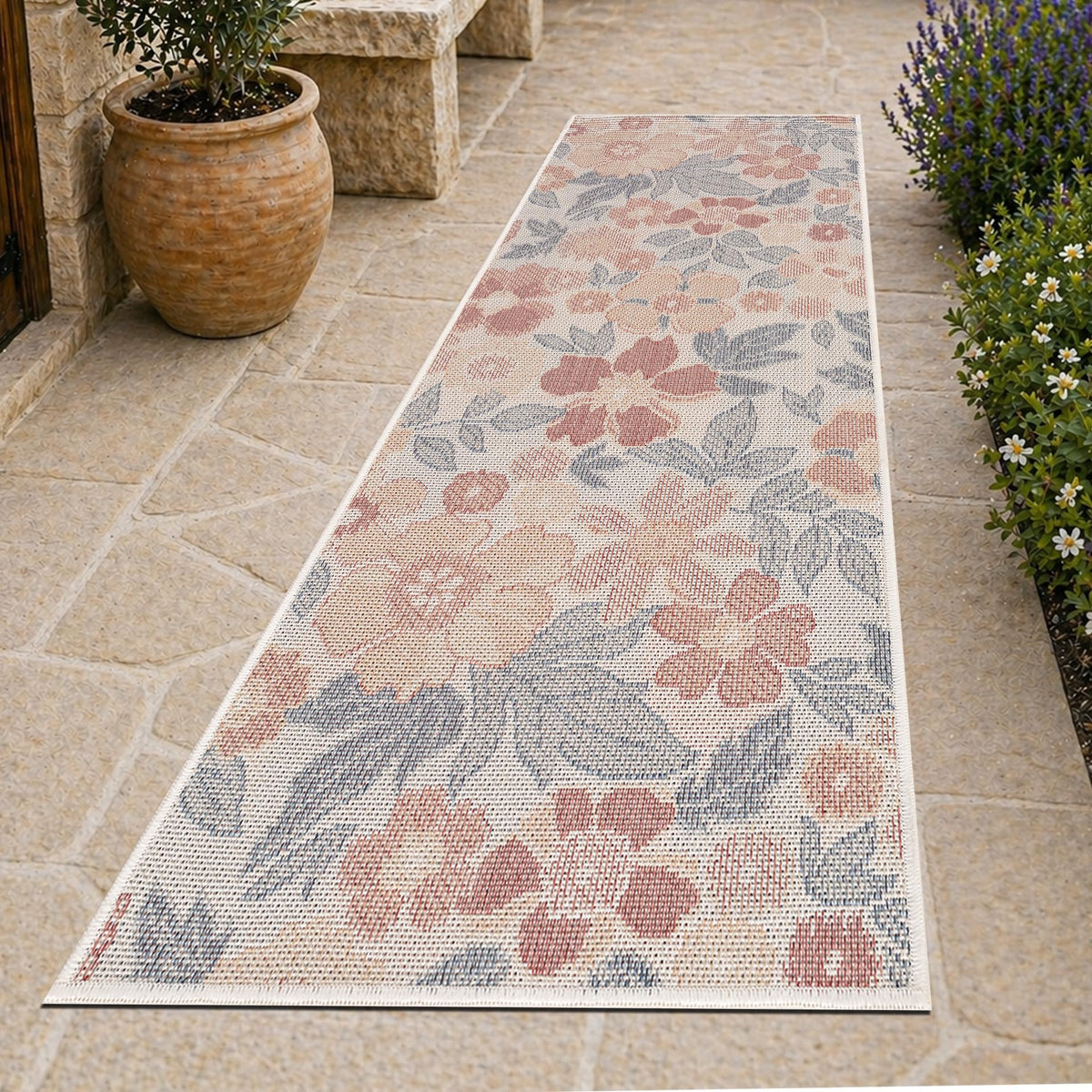Loom&Crate Washable Indoor Outdoor Area Rug 12x15, Patio Rug, Red Orven