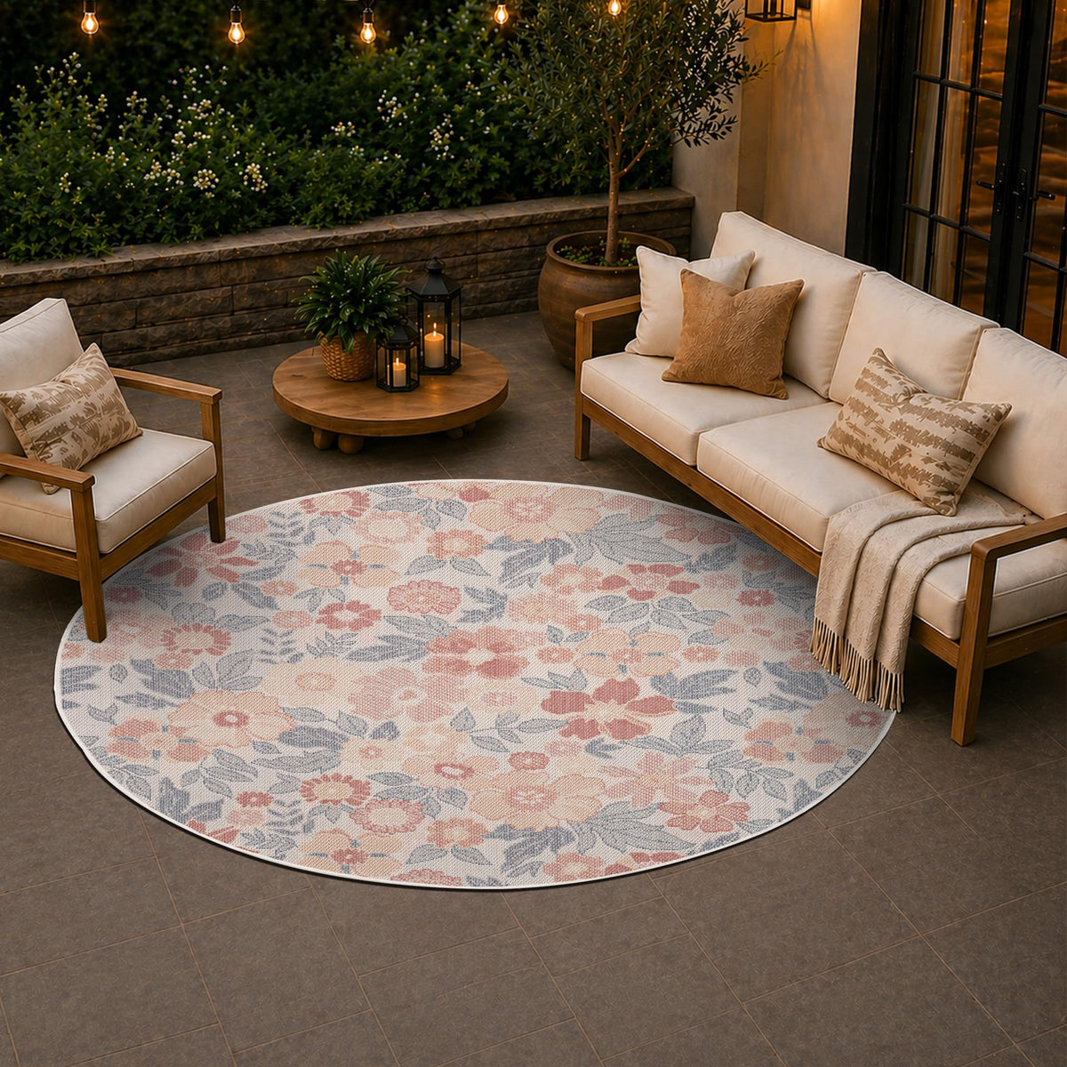 Loom&Crate Washable Indoor Outdoor Area Rug 12x15, Patio Rug, Red Orven