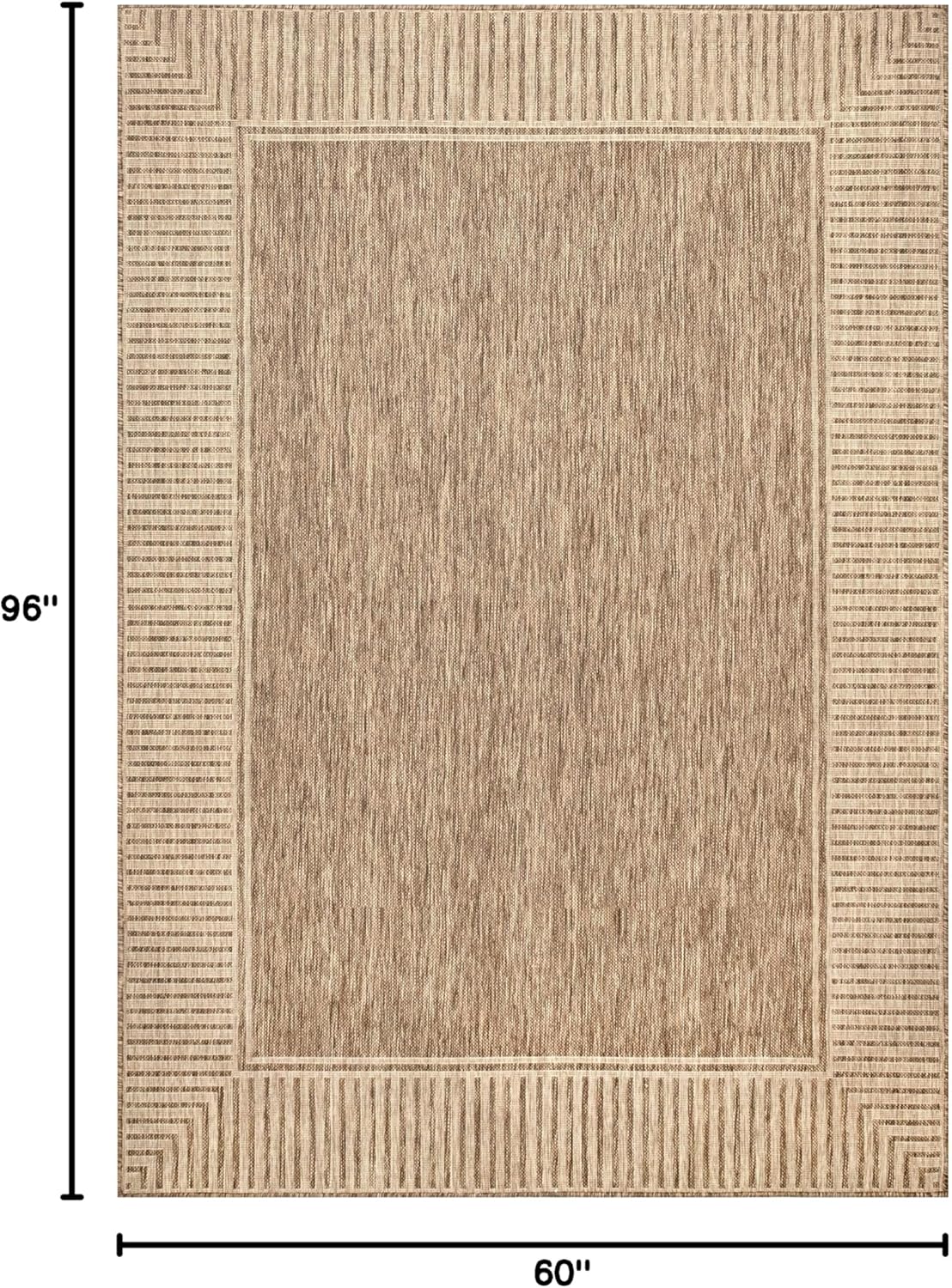 nuLOOM Asha Light Brown Bordered Indoor/Outdoor Area Rug, 5' x 8'