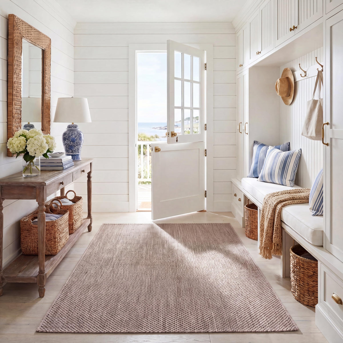 SAFAVIEH Washable Rug Outdoor Courtyard Collection - 8' x 10', Natural & Cream, Non-Shedding & Easy Cleaning, Ideal for Patio, Backyard, Mudroom, DIning Space (CY8521-03012)