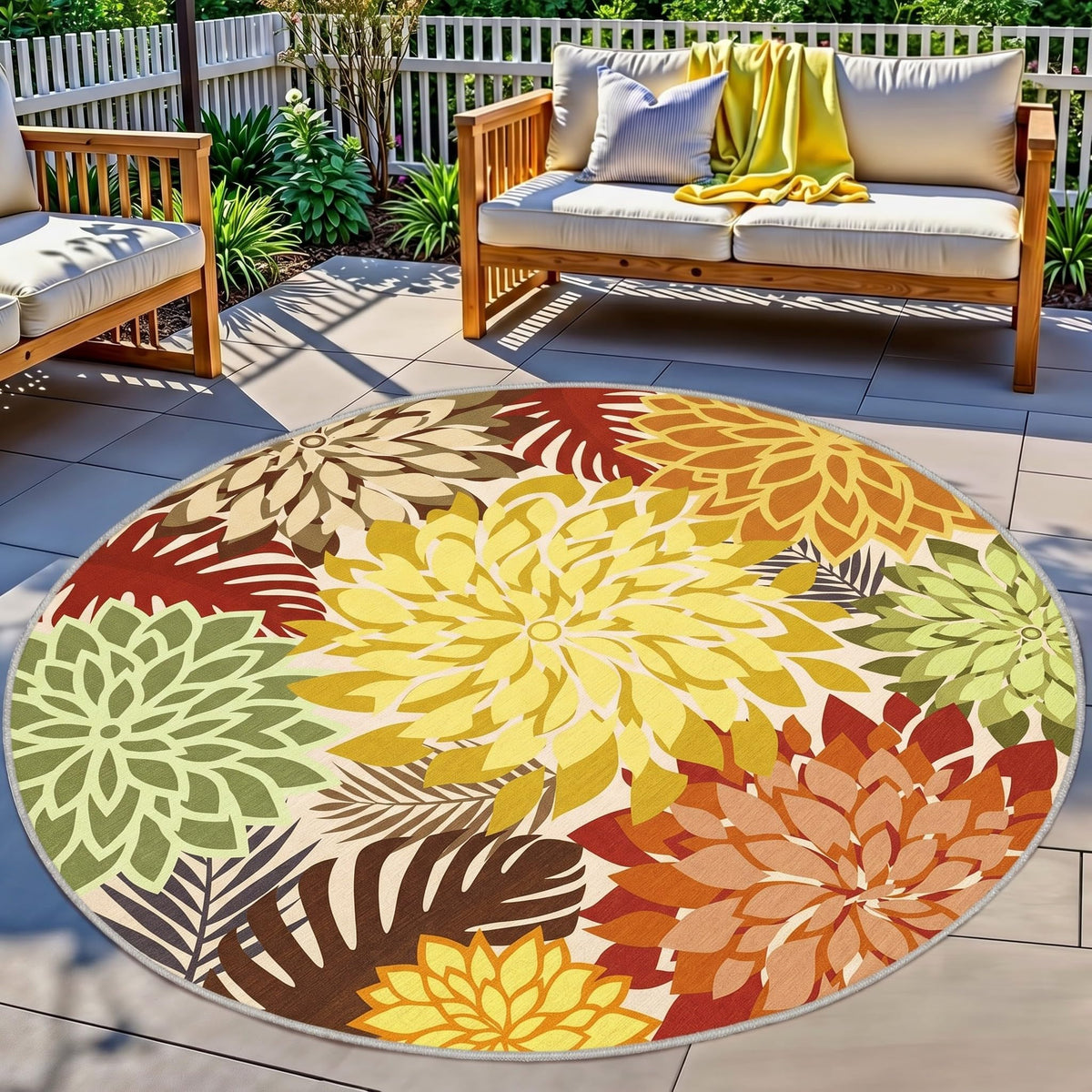 Arenarug Outdoor Rug Waterproof, Washable Patio Rug for Deck, 5x8, Colorful