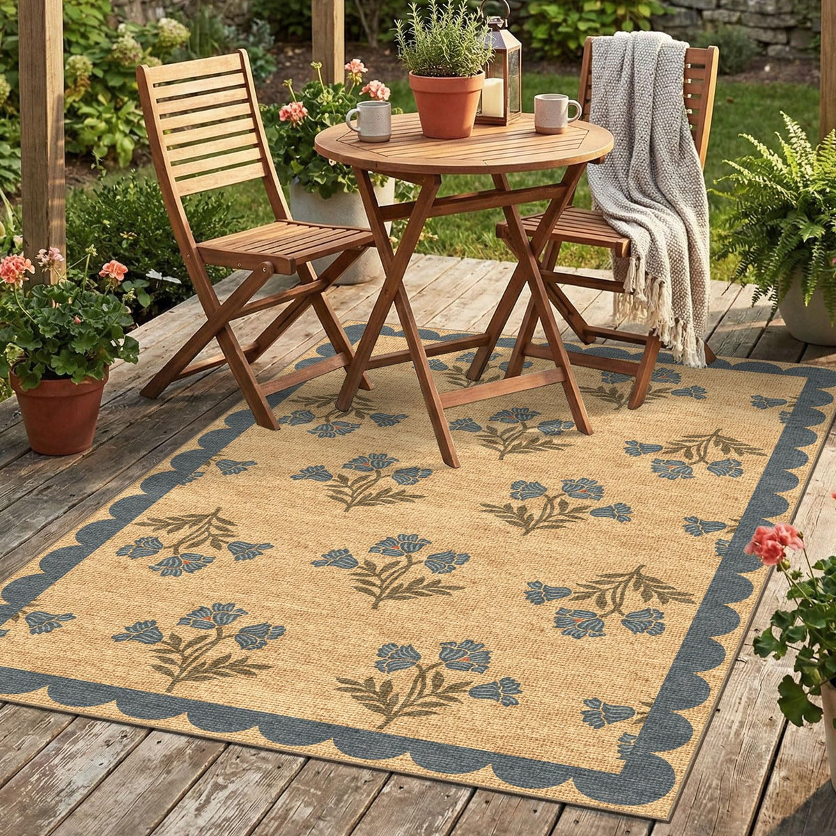 Floral Outdoor Rugs, 28"x43" Front Door Mat Indoor Outside Entrance