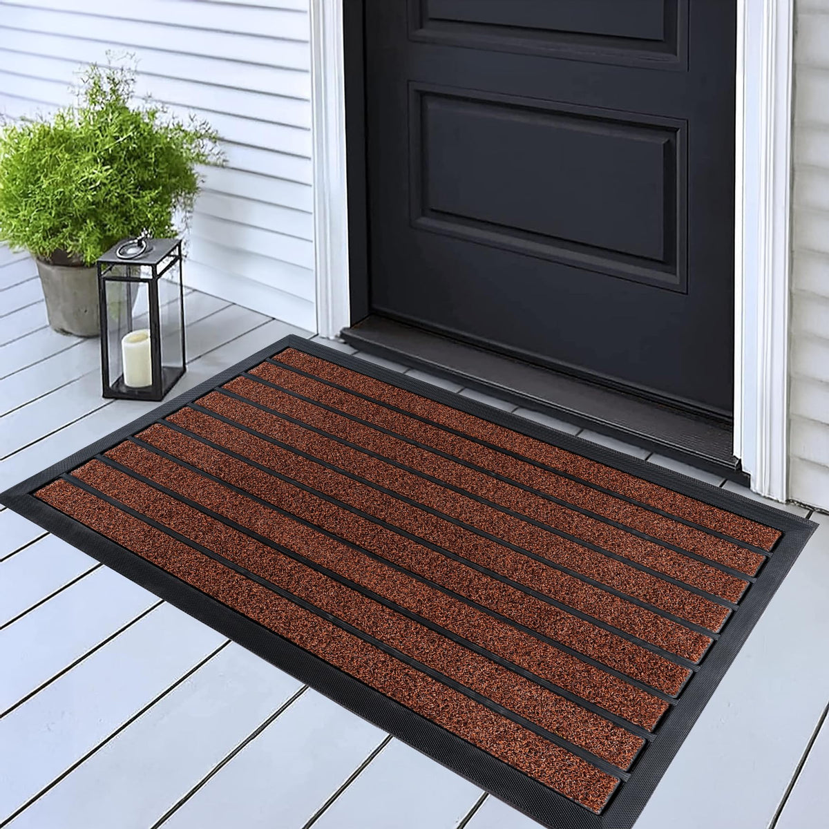 ubdyo Extra Durable Door Mat Outside Entrance (30" x 17", Bright Brown)