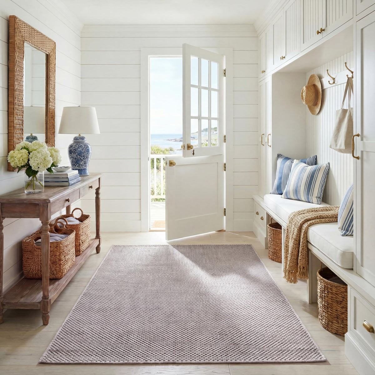 SAFAVIEH Washable Rug Outdoor Courtyard Collection - 8' x 10', Natural & Cream, Non-Shedding & Easy Cleaning, Ideal for Patio, Backyard, Mudroom, DIning Space (CY8521-03012)