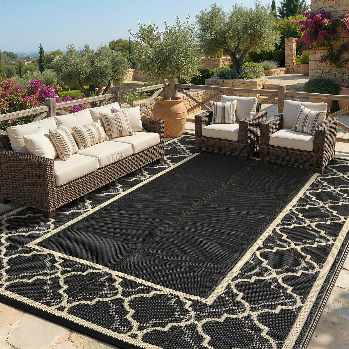 Garvee Reversible Outdoor Rug 6x9, Waterproof Outdoor Plastic Rug, Porch