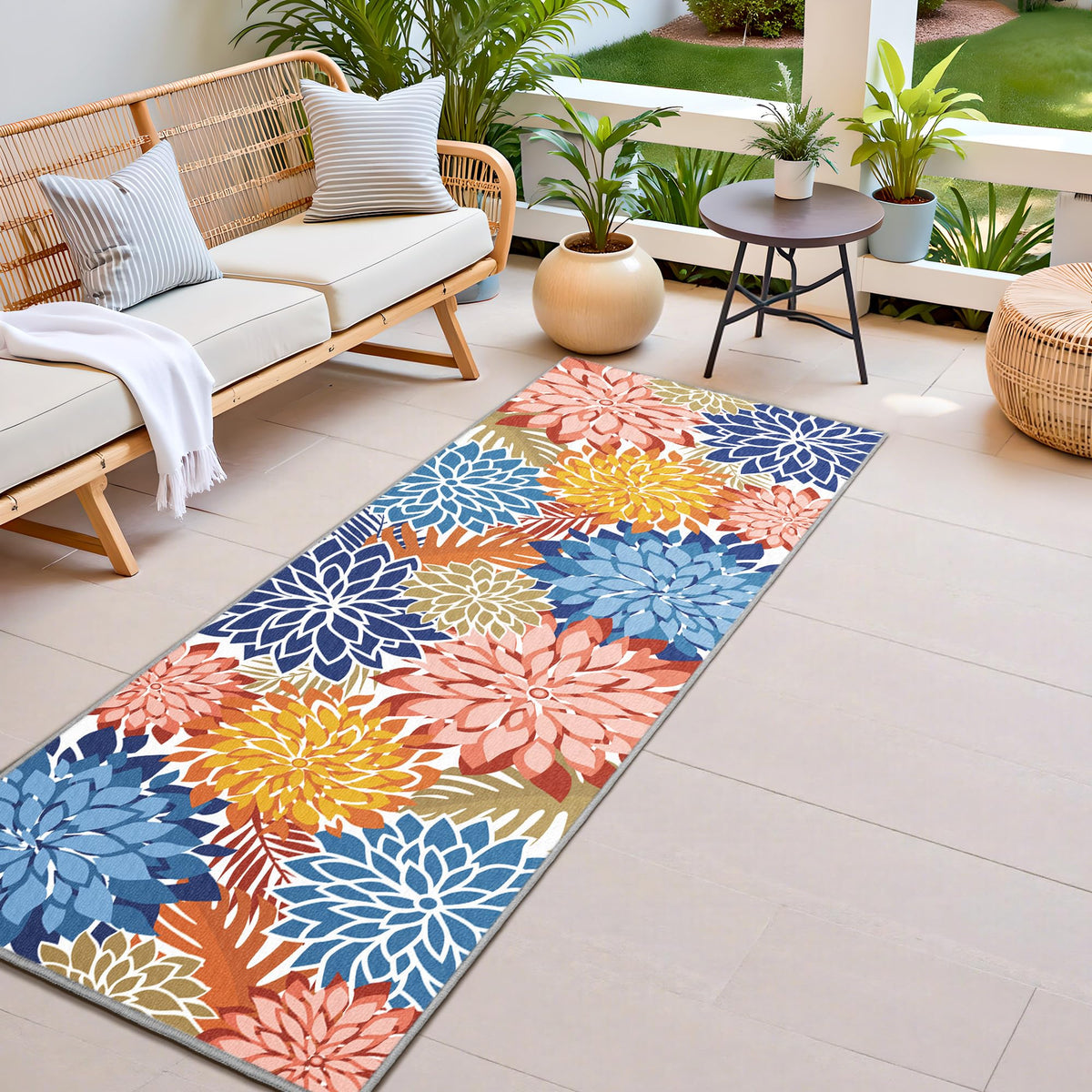 Arenarug Outdoor Rug Waterproof, Washable Patio Rug for Deck, 5x8, Colorful